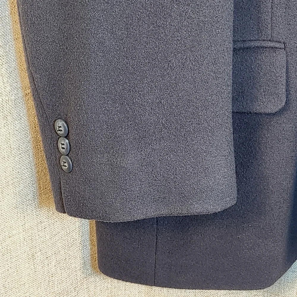 Gianfranco Ruffini Cashmere Blend Blazer Mens 44L Navy Blue Single Button Jacket
